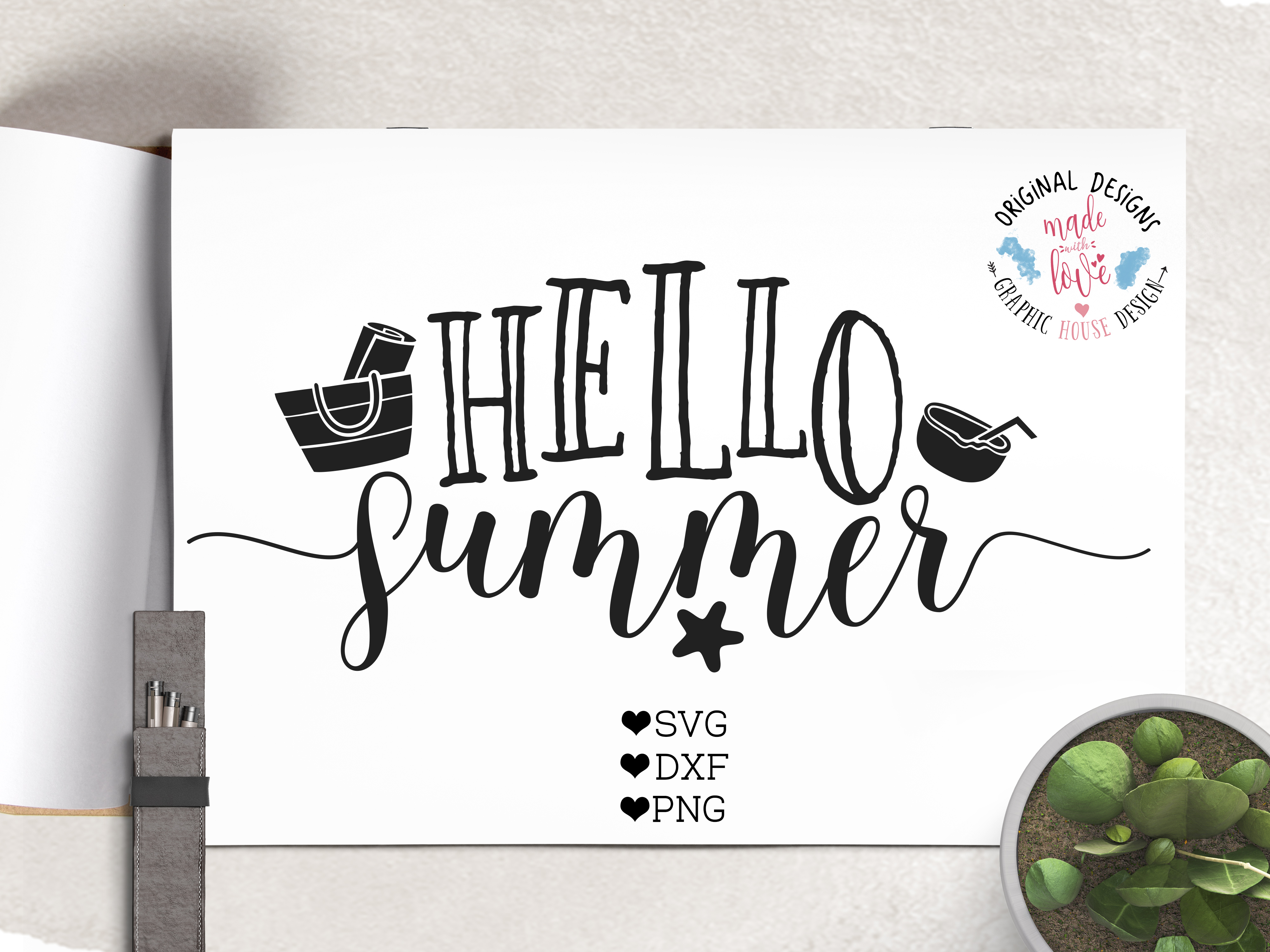 Download Hello Summer Cut File SVG, DXF, PNG (27525) | SVGs ...