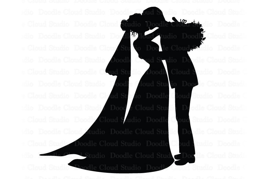 Download Kiss Bride And Groom SVG, Wedding Couple, Romantic Wedding.