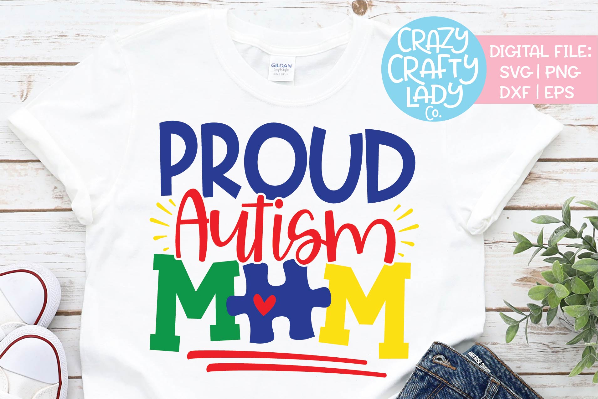 Proud Autism Mom Awareness SVG DXF EPS PNG Cut File