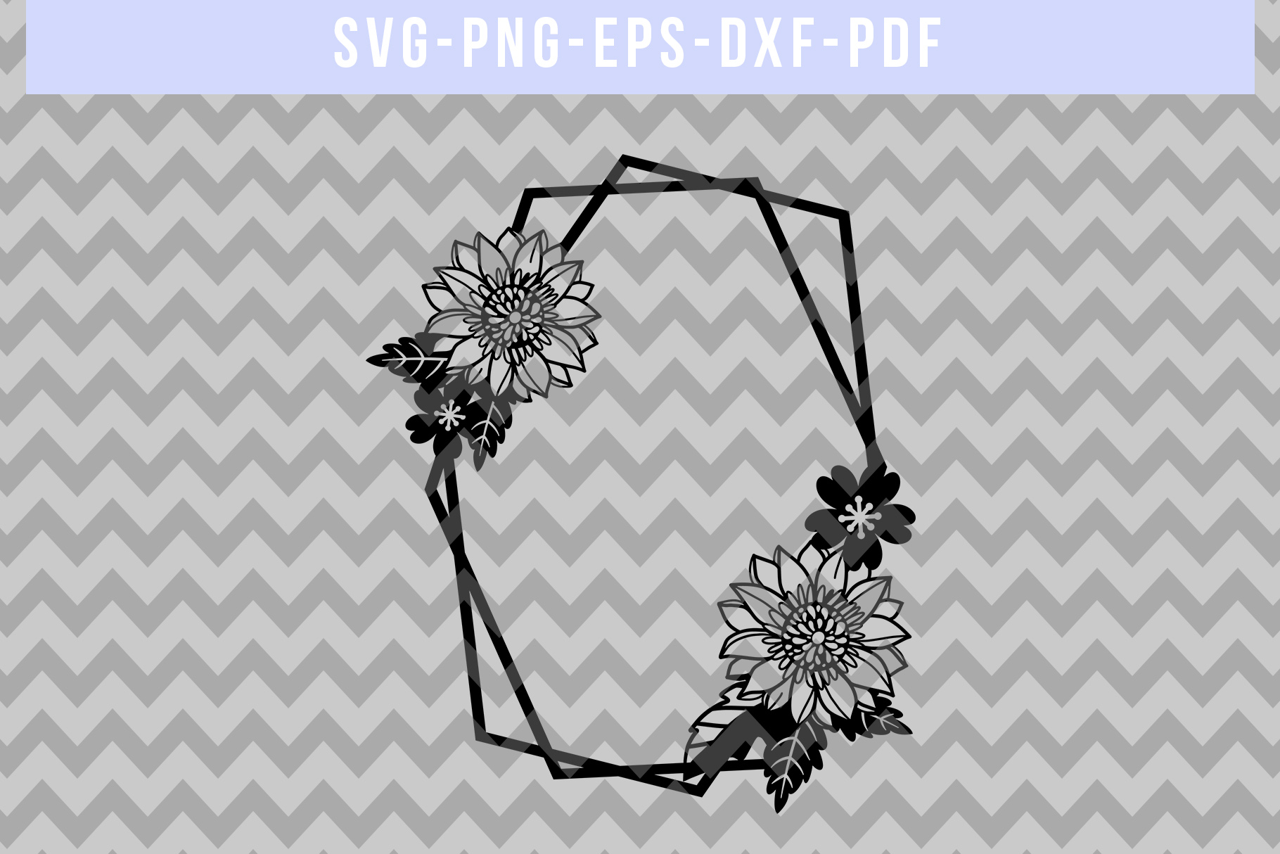 Download Geometric Frame 1 Papercut Template, Flowers SVG, PDF, DXF