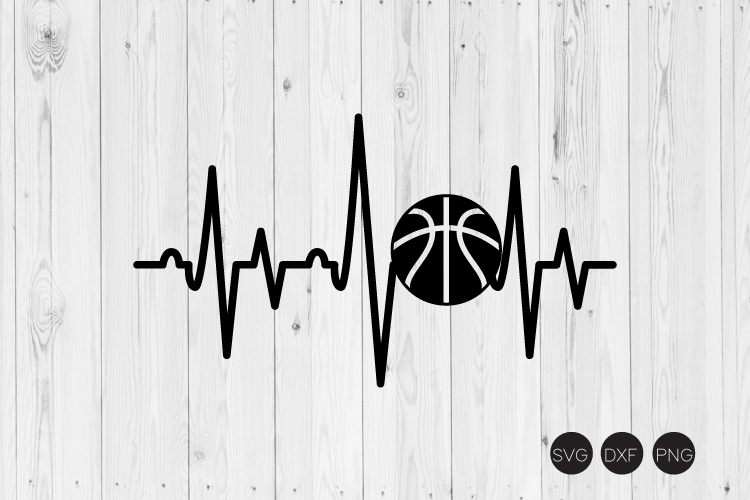 Download Basketball Heartbeat SVG, DXF, PNG Cut File