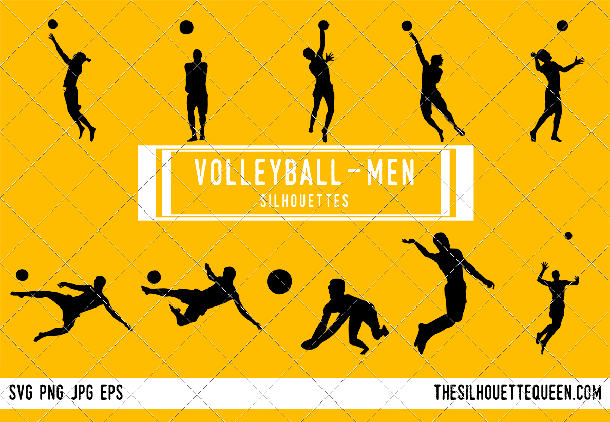 Download Man Beach Volleyball silhouette, Male Beach Volleyball ...