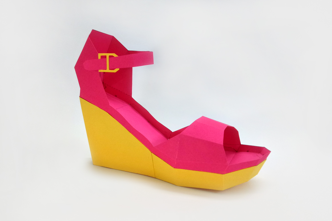 DIY HIgh Heel Shoe 3d papercraft (34351) Printables Design Bundles