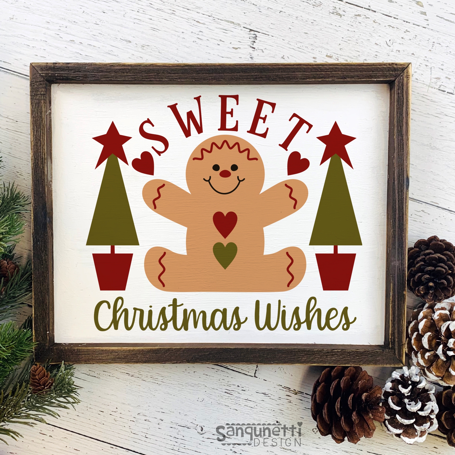 Sweet Christmas wishes SVG, gingerbread holiday cutting file