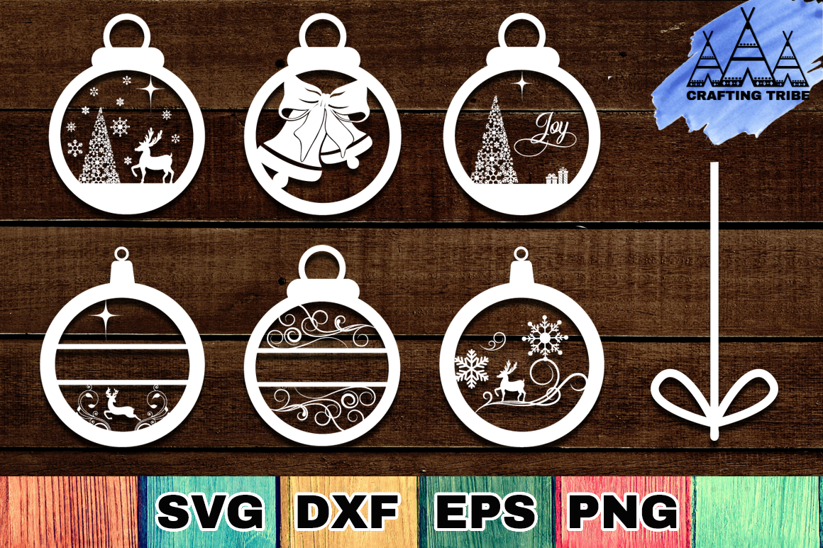 Christmas Ornaments SVG Cut Files Pack