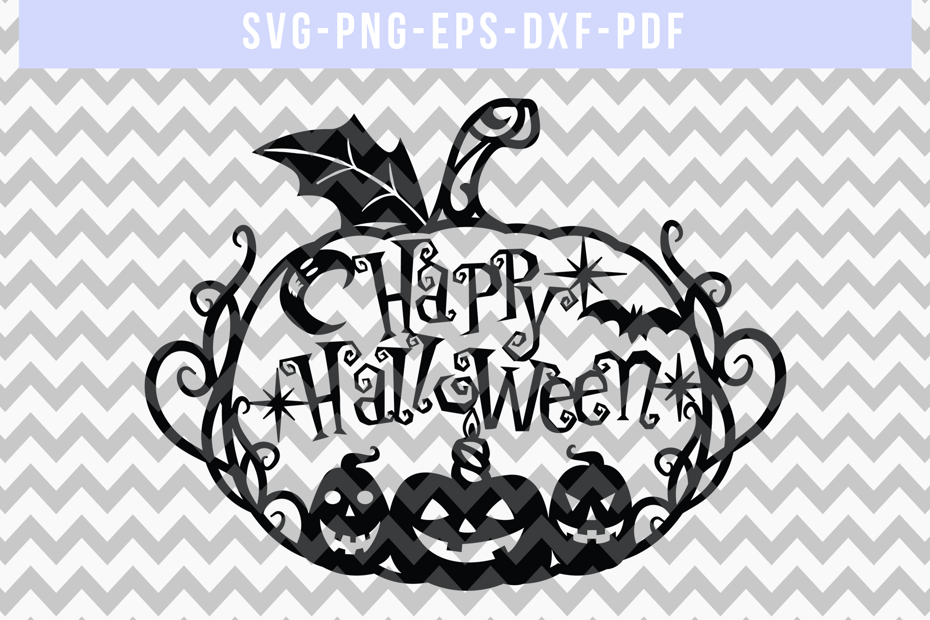 Download Halloween SVG Cut File, Pumpkin Papercut Template, DXF PDF