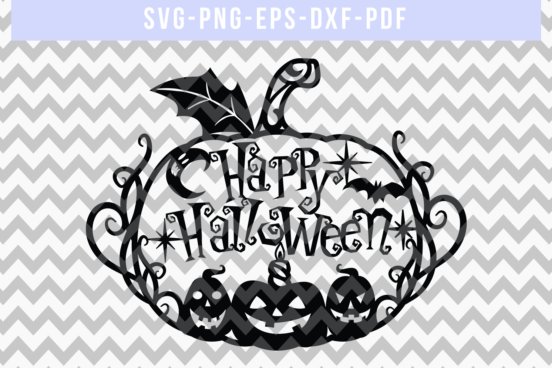 Halloween Svg Cut File Pumpkin Papercut Template Dxf Pdf