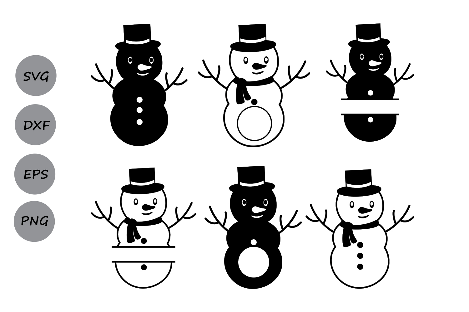 Snowman SVG, Christmas SVG, Snowman Monogram Svg, Christmas Snowman ...