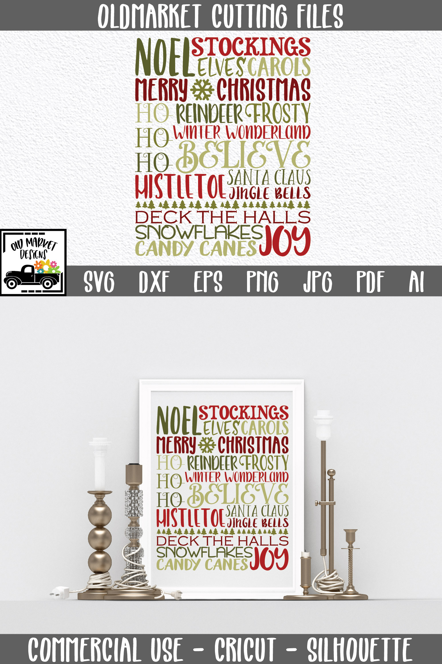 Download Christmas Subway Art SVG Cut File