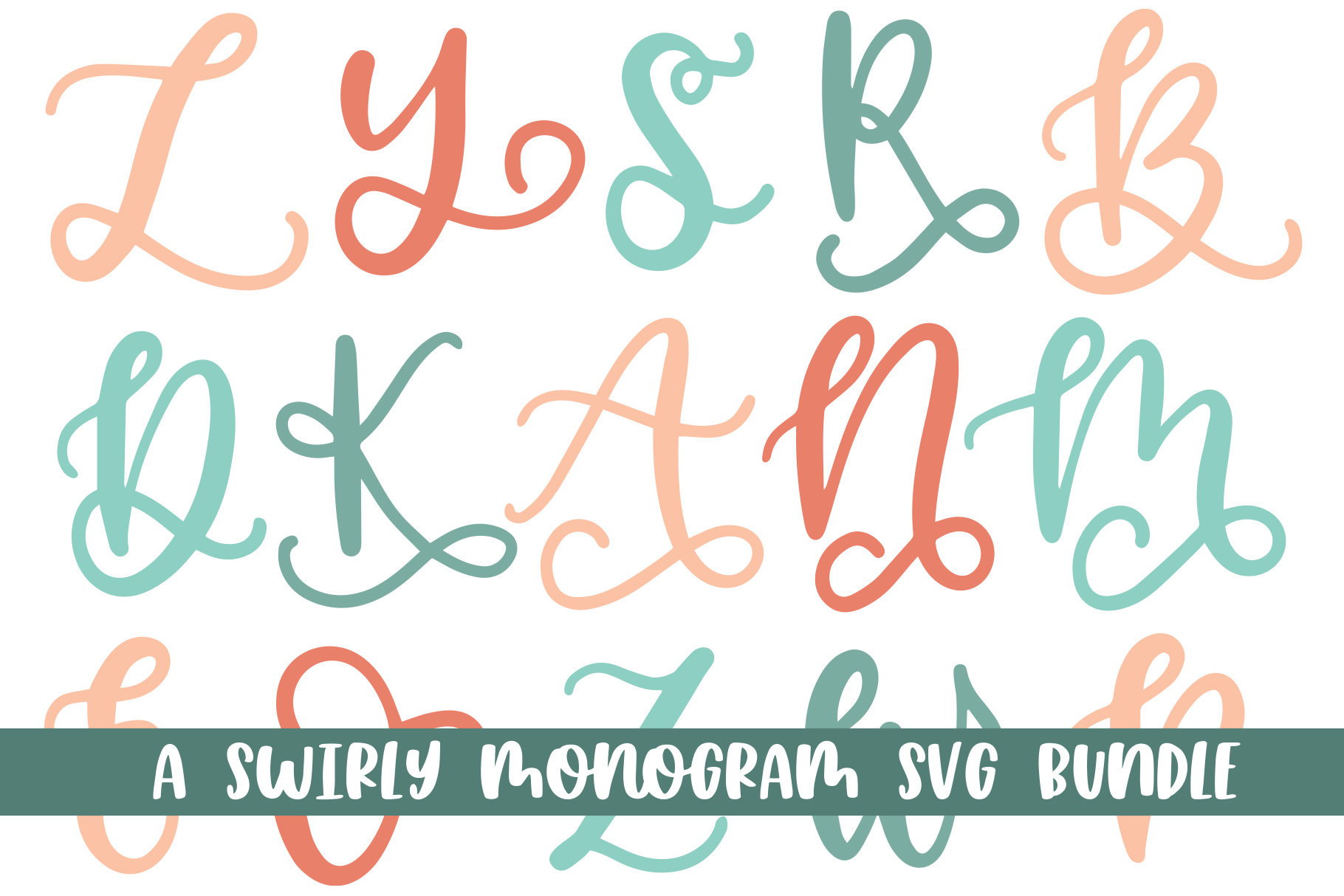 Download Swirly Monogram Svg Bundle Alphabet Set 340110 Monograms Design Bundles