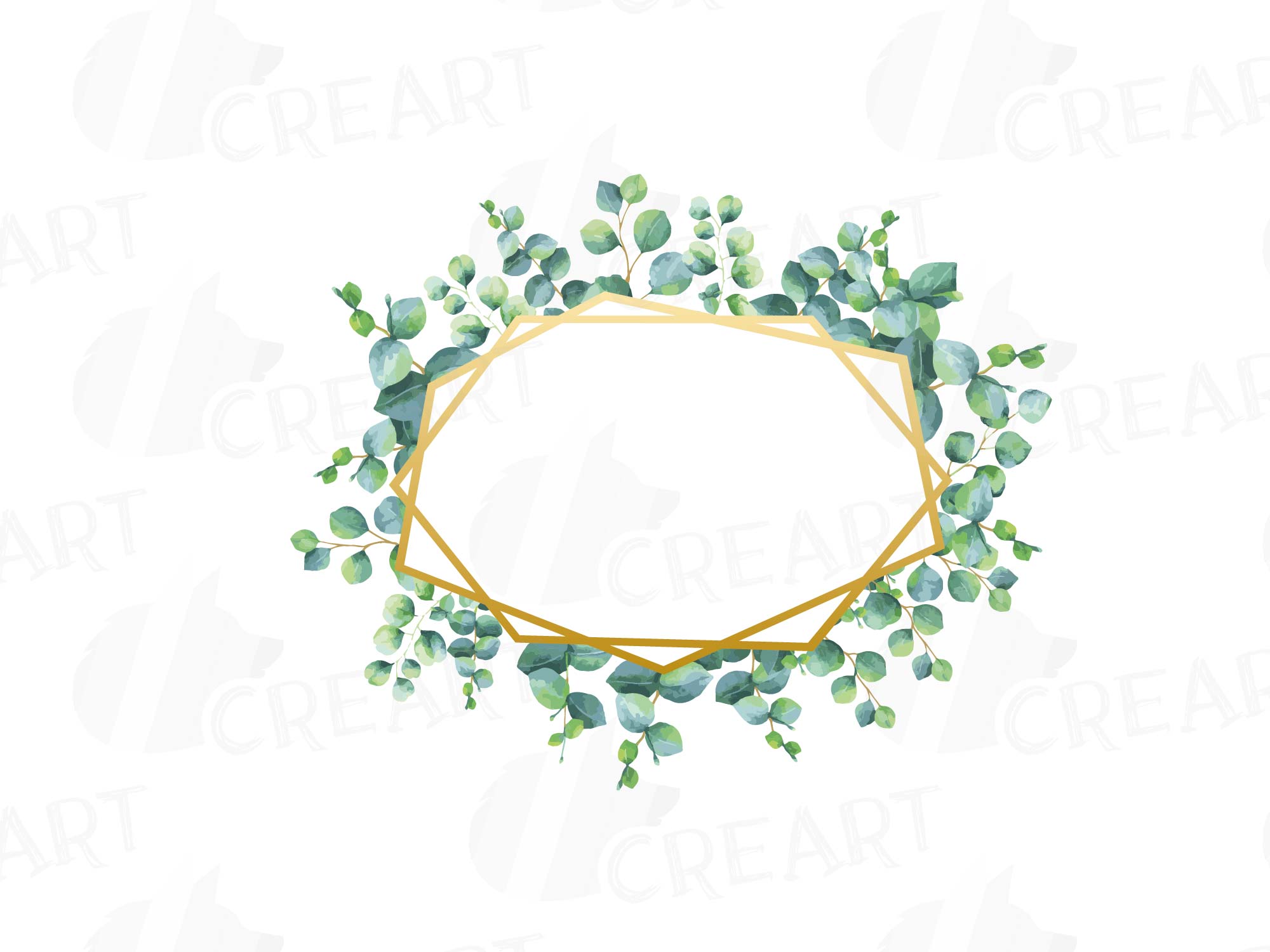 Download Eucalyptus frames watercolor clip art pack, Eucalyptus ...