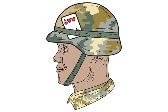 African American Us Army Soldier Helmet Playing Card Drawing 15668 Illustrations Design Bundles