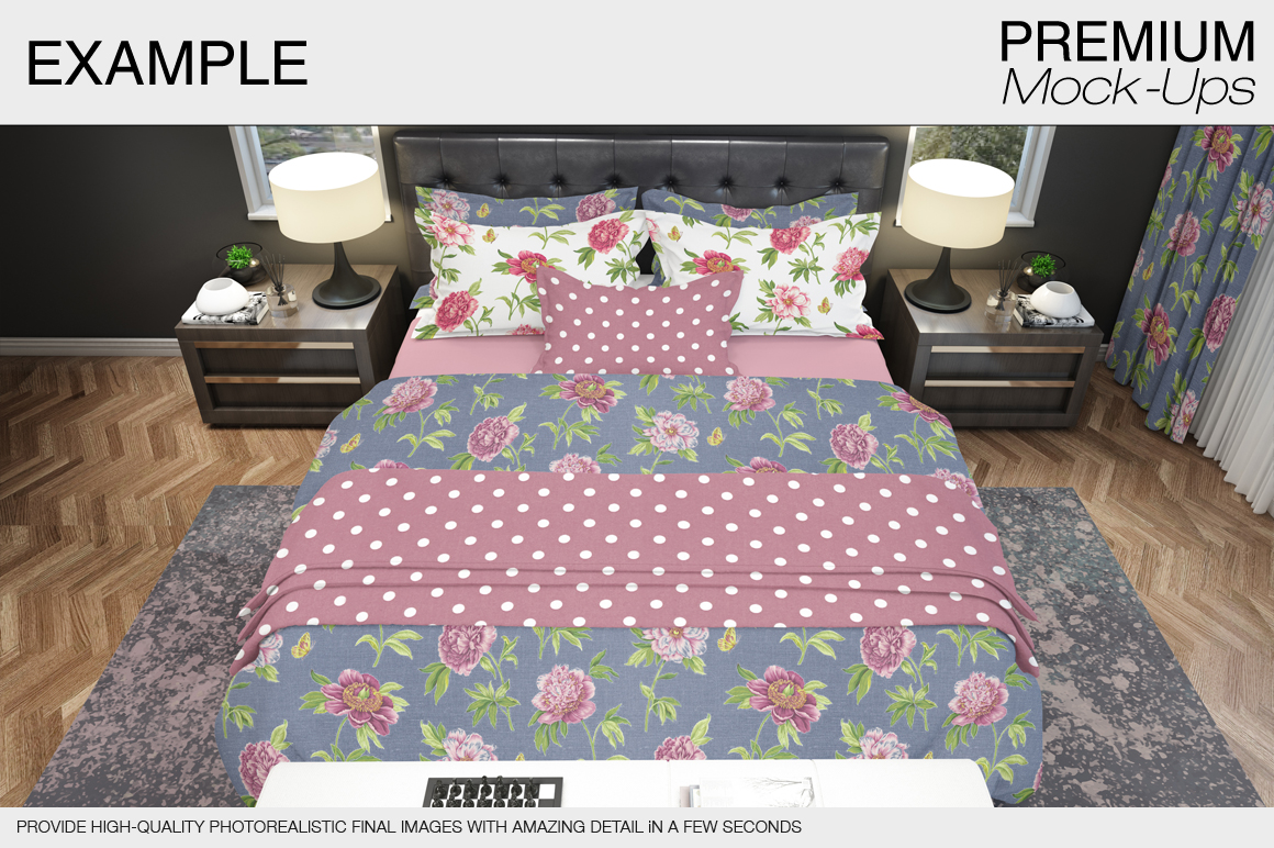 Bedding Mockup Set (49924) | Mock Ups | Design Bundles