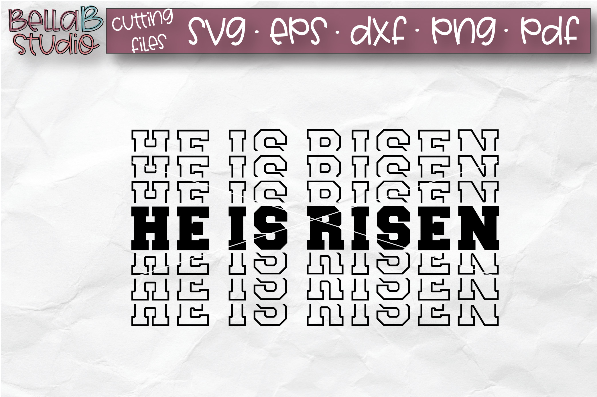 He Is Risen SVG File, Christian SVG, Mirrored SVG, Echo SVG