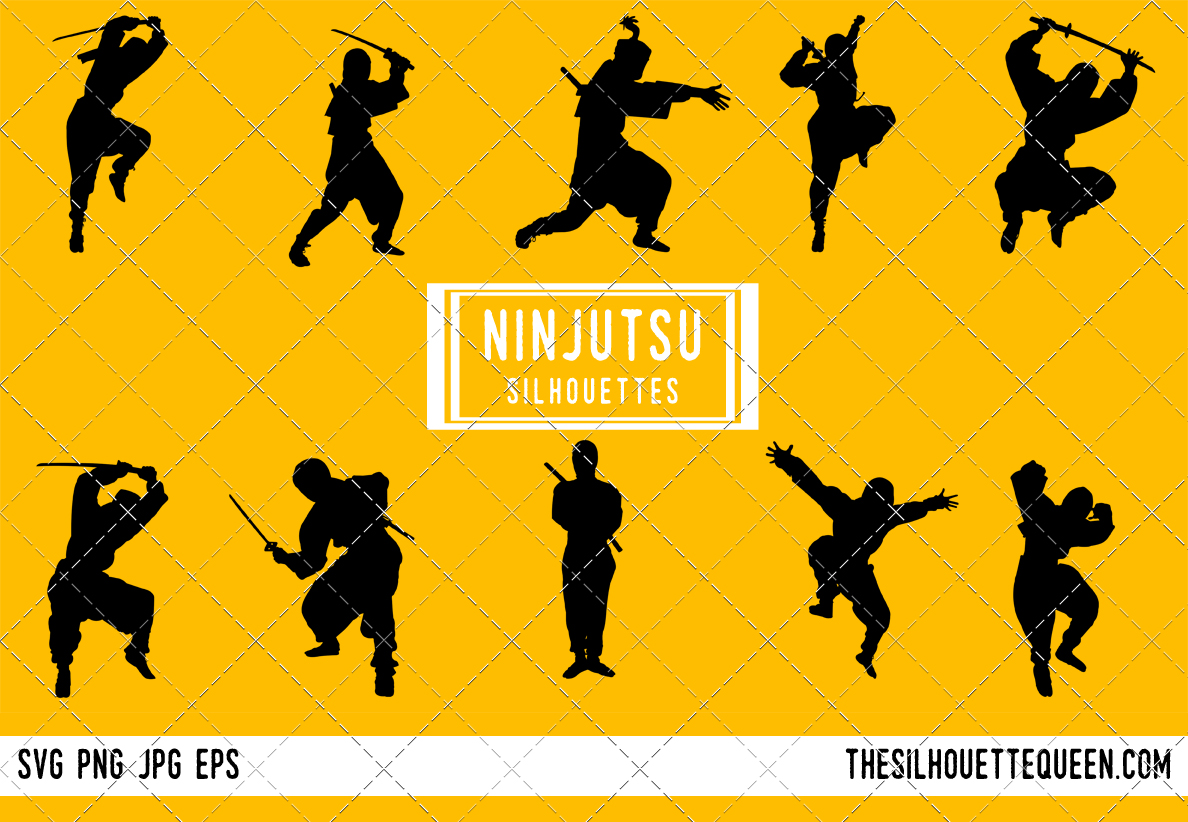 Download Ninjutsu silhouette, Ninja warrior clipart Svg, png, eps, ai