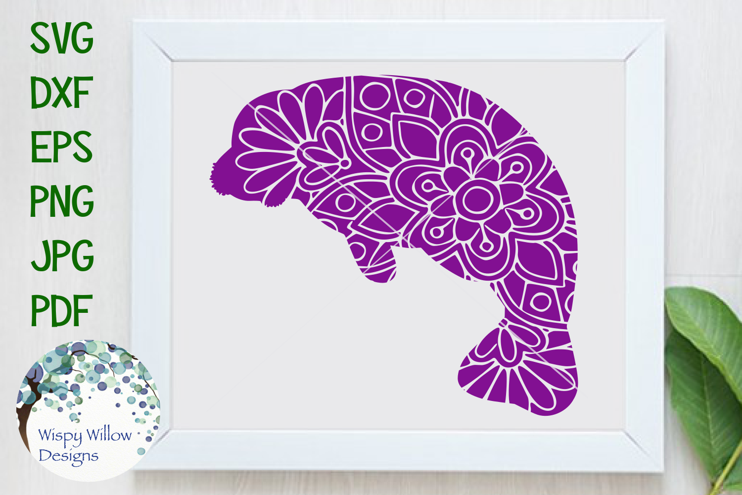 Download Manatee Mandala | Animal Mandala SVG Cut File