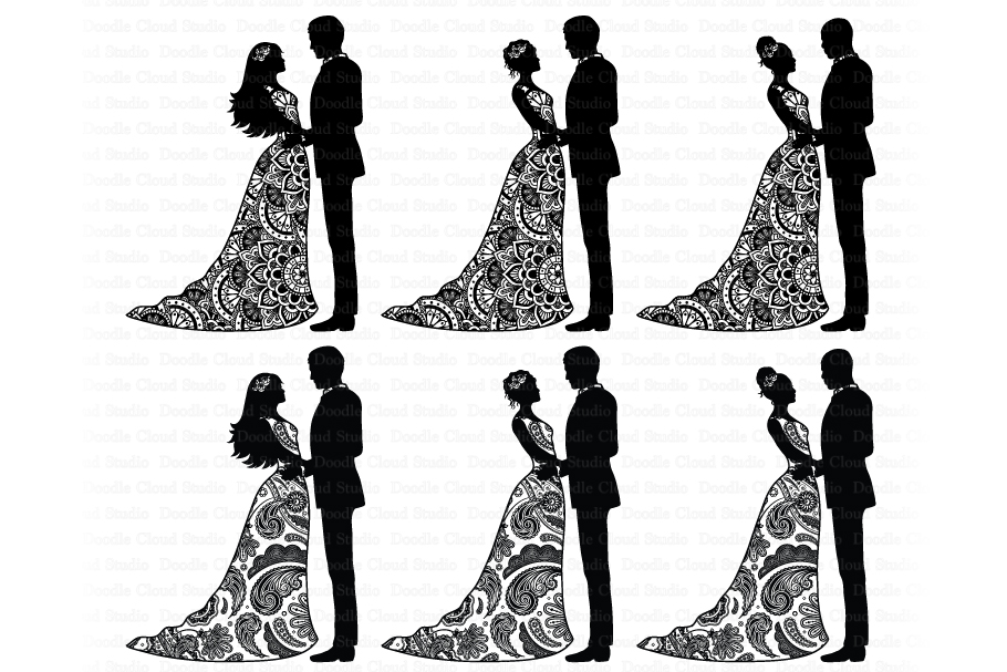 Download Wedding Mandala SVG, Mandala Bride and Groom SVG,