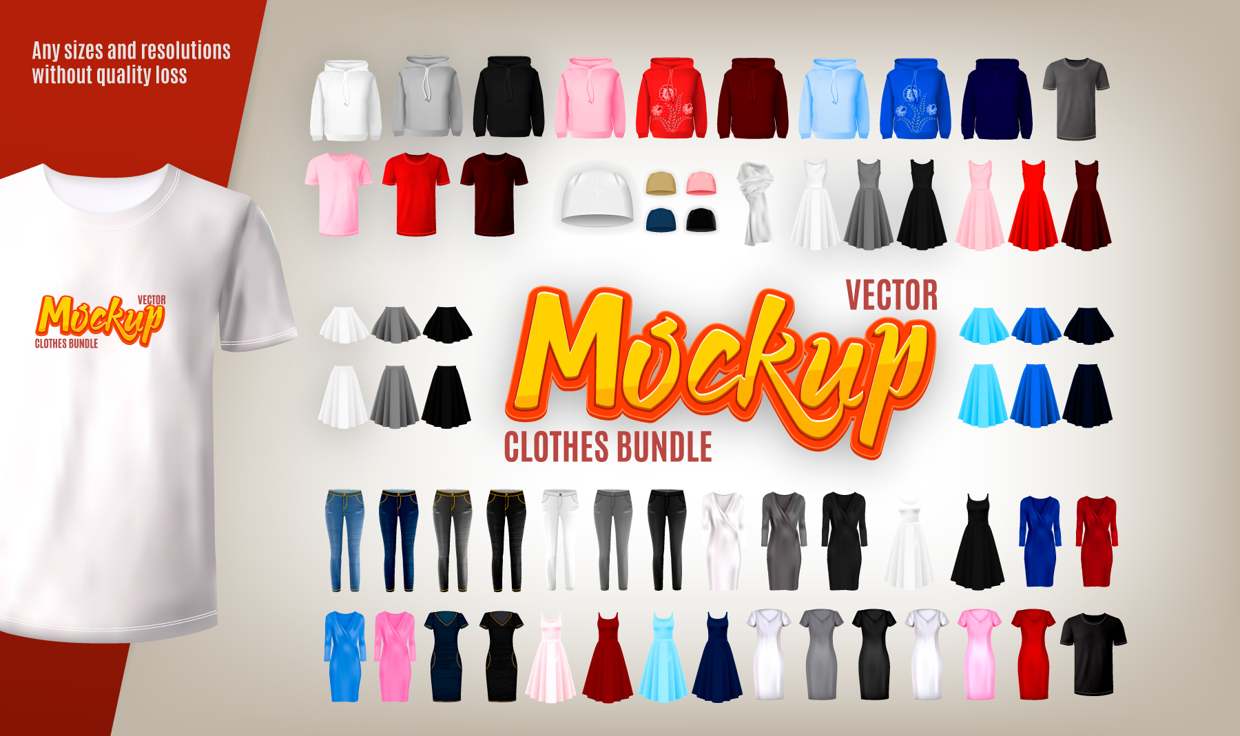 Download Vector clothes Mockup bundle