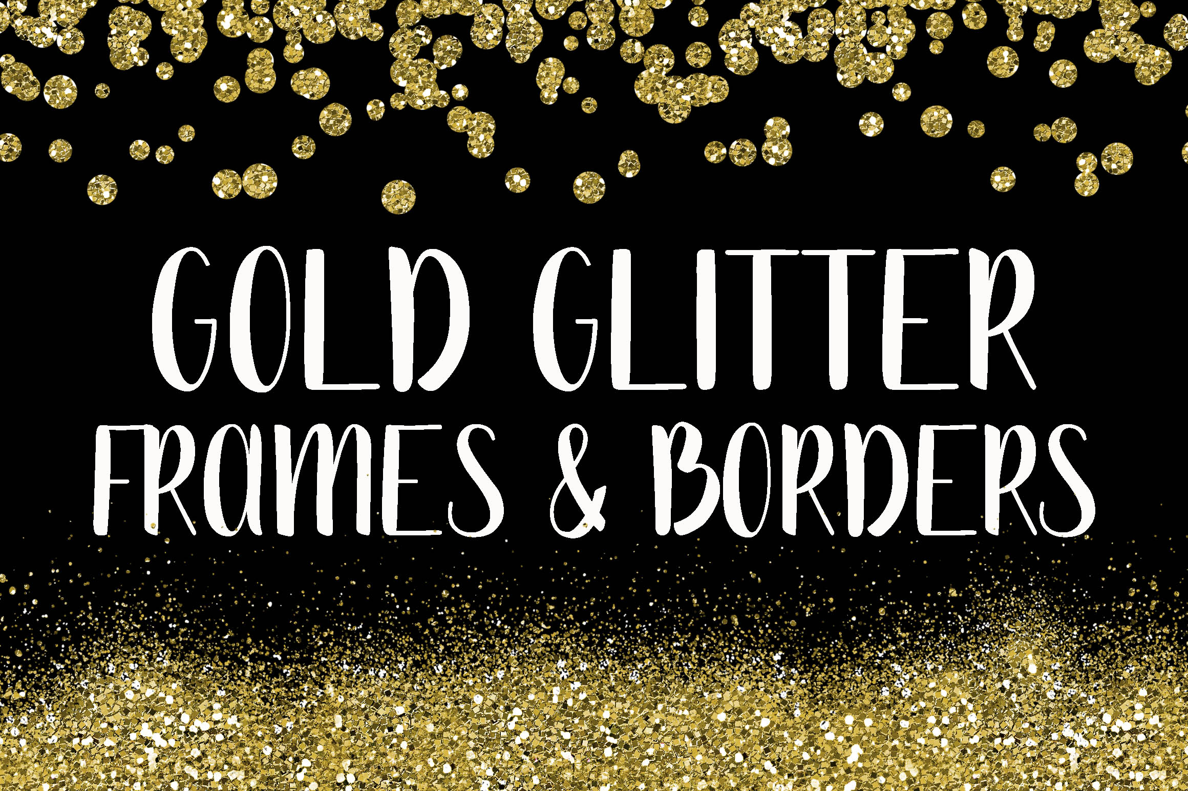 Download Gold Glitter Frames and Borders PNG Clipart Bundle (42983 ...