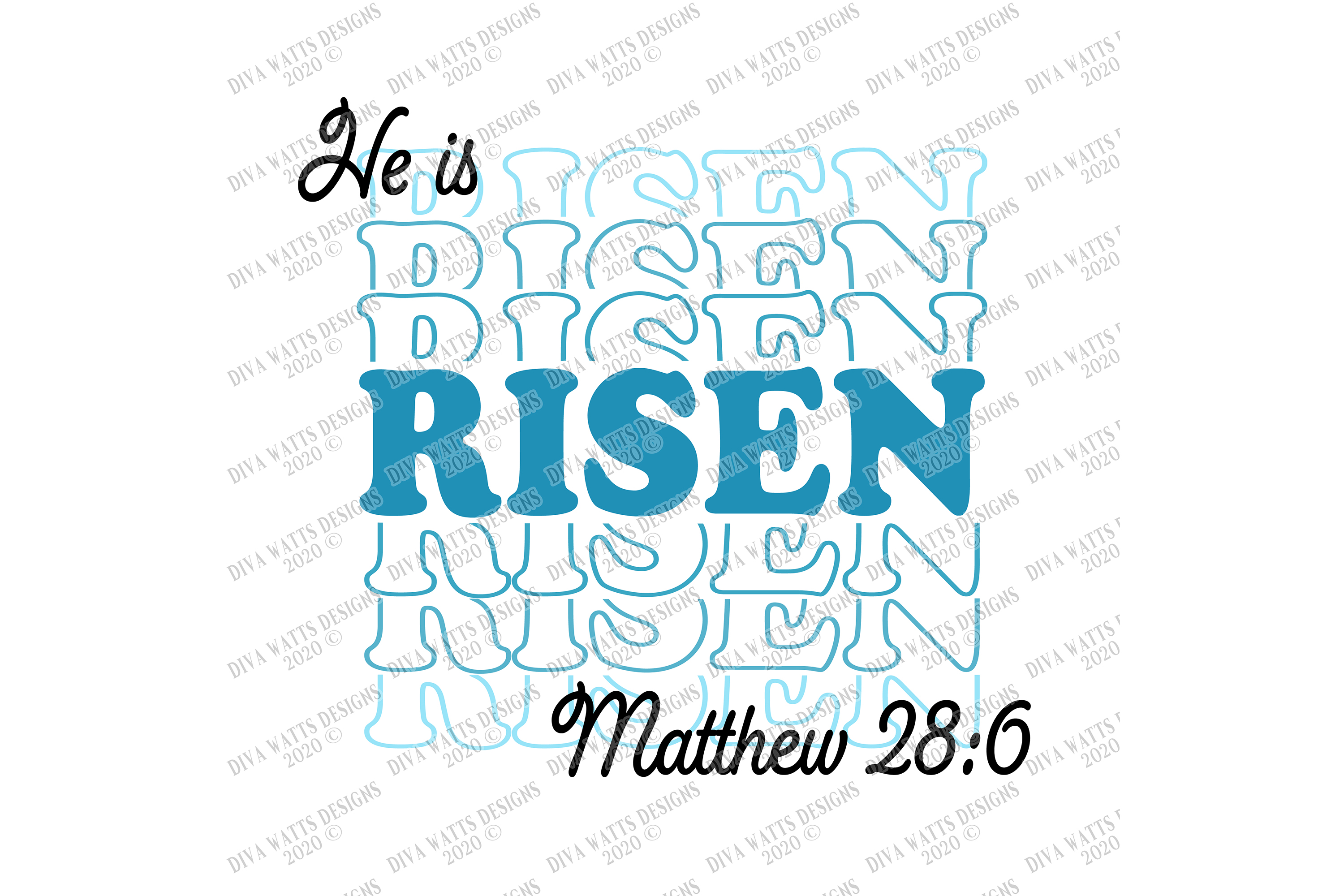 Download He Is Risen - Easter - Christian - Stacked Mirrored SVG DXF