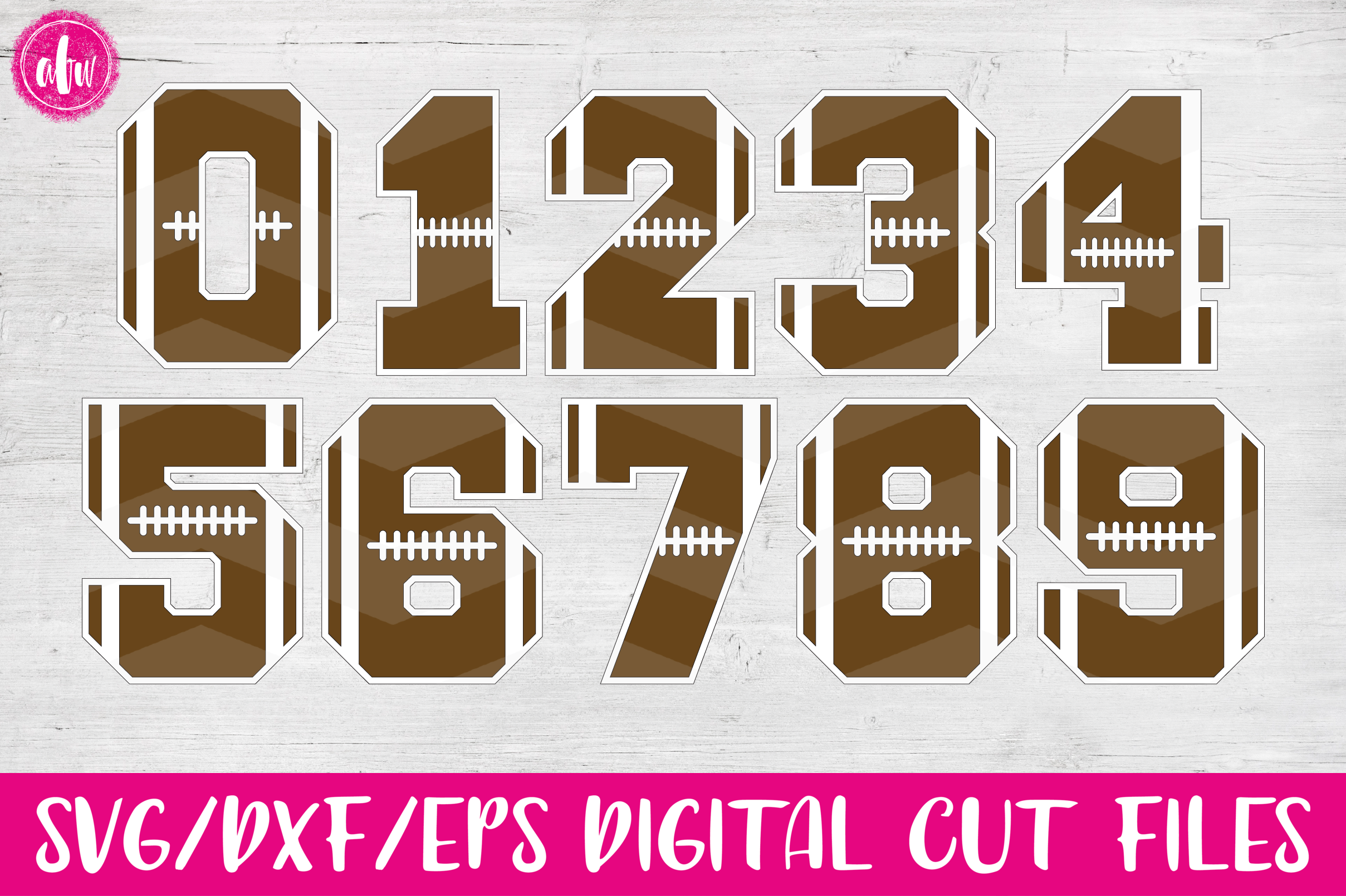 Football Numbers SVG DXF EPS Cut File