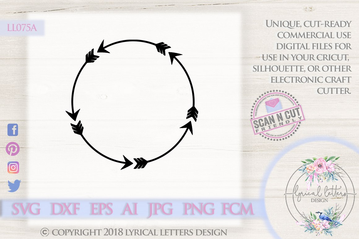 Download Arrow Monogram Frame SVG DXF LL075A