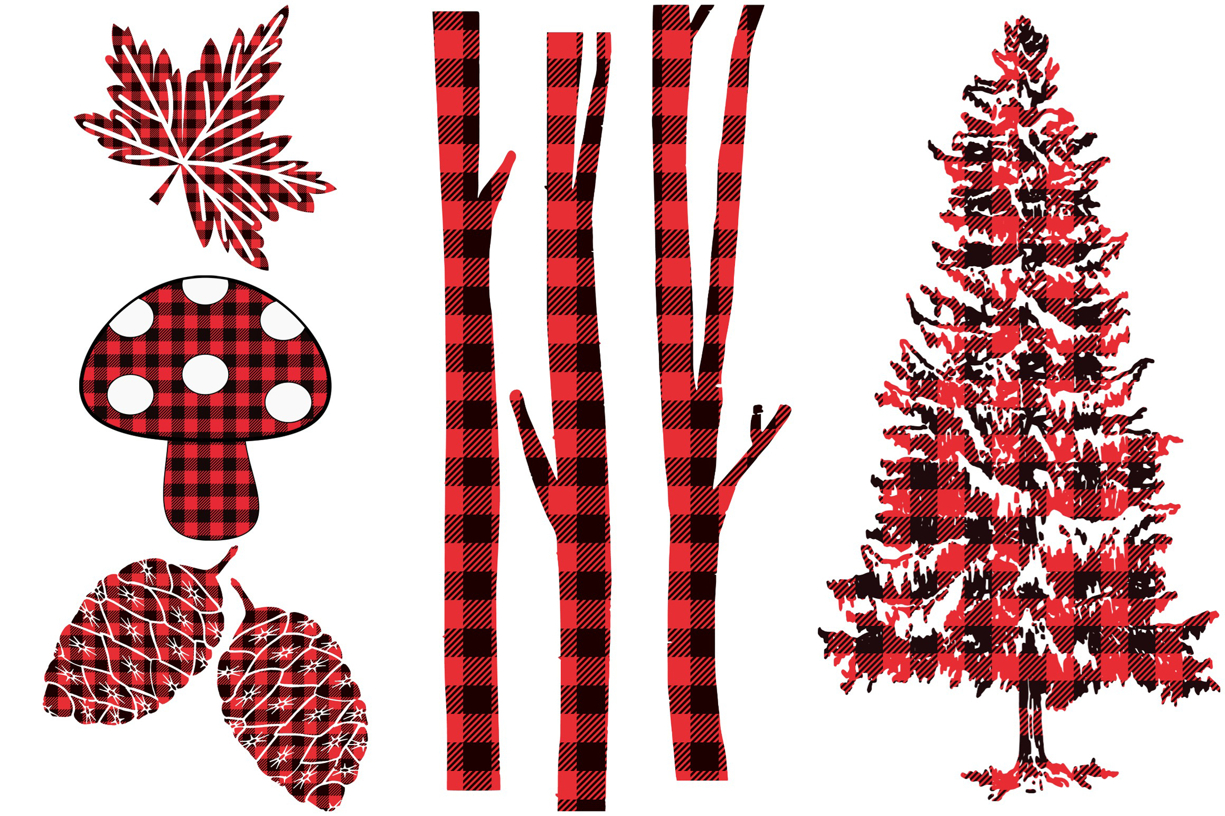 Buffalo Plaid Vector Animals & Elements AI EPS Vecor & PNG (152676