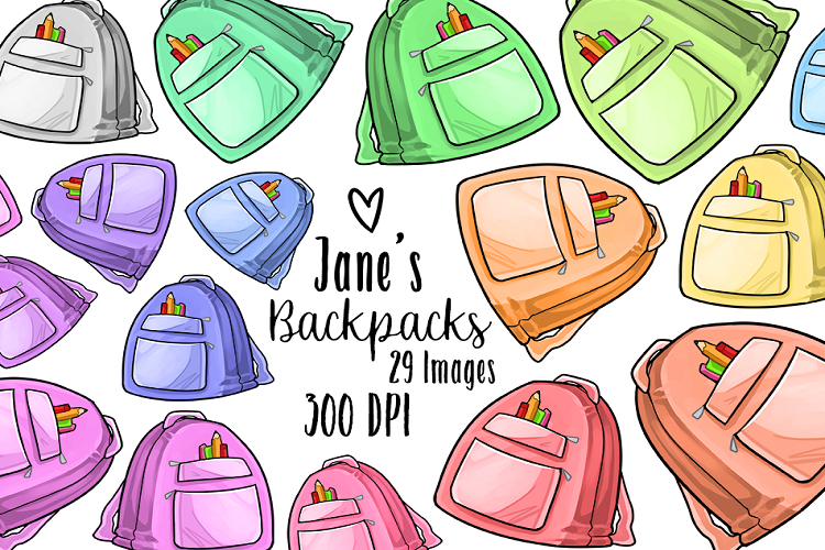 Kawaii Backpack Clipart