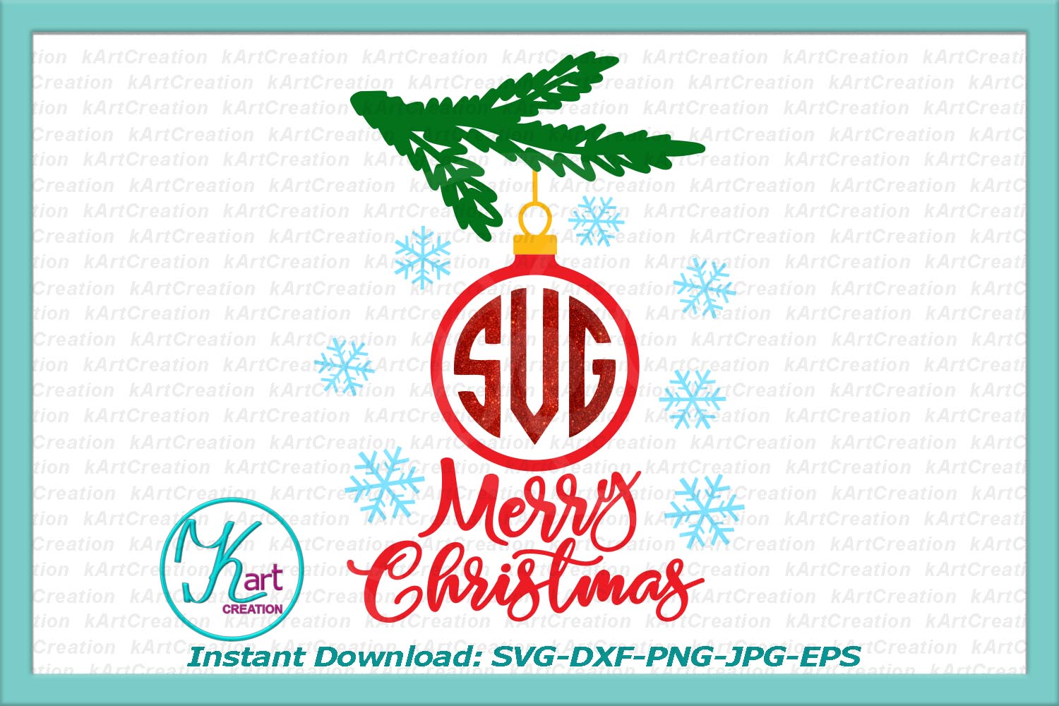 Download Merry Christmas ball circle monogram svg dxf to cut png jpg