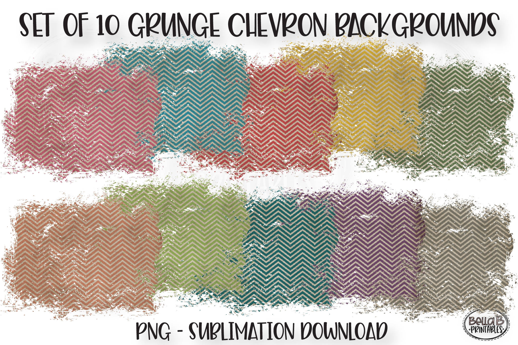 Download Grunge Chevron Sublimation Background Bundle