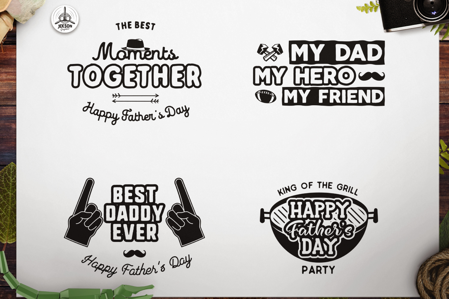 Fathers Day Print Templates Bundle, Retro Dad T-shirts SVG (263641