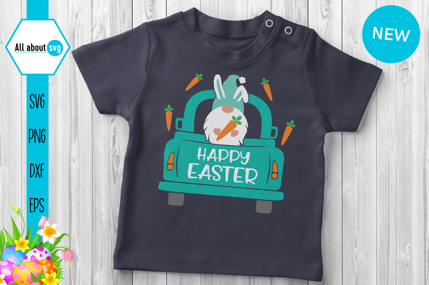 Download Easter Gnome In Truck Svg, Easter Bunny Gnome Svg