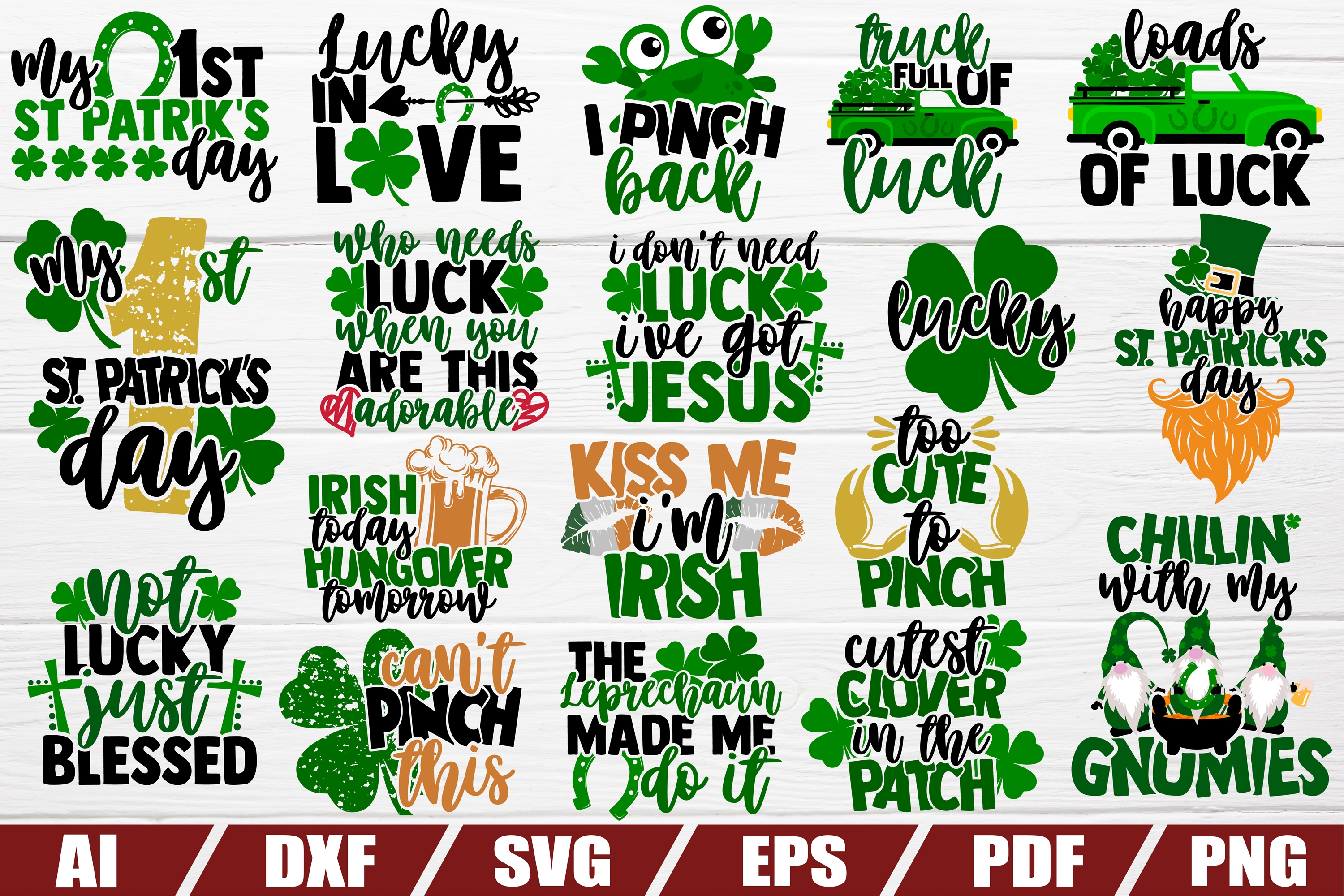 Download St Patricks day bundle SVG - 23 designs - DXF file - EPS