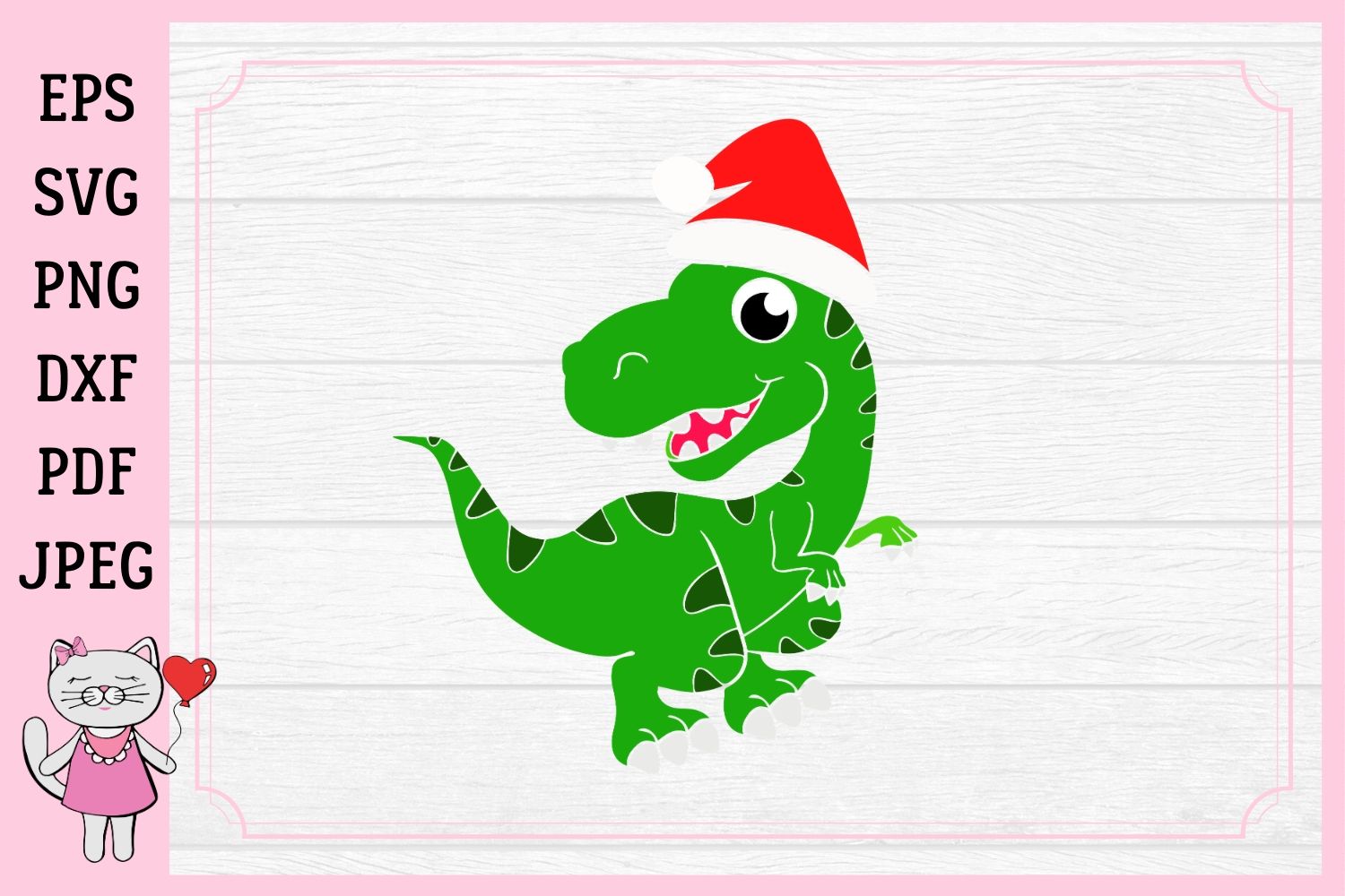 Dinosaur Christmas Svg