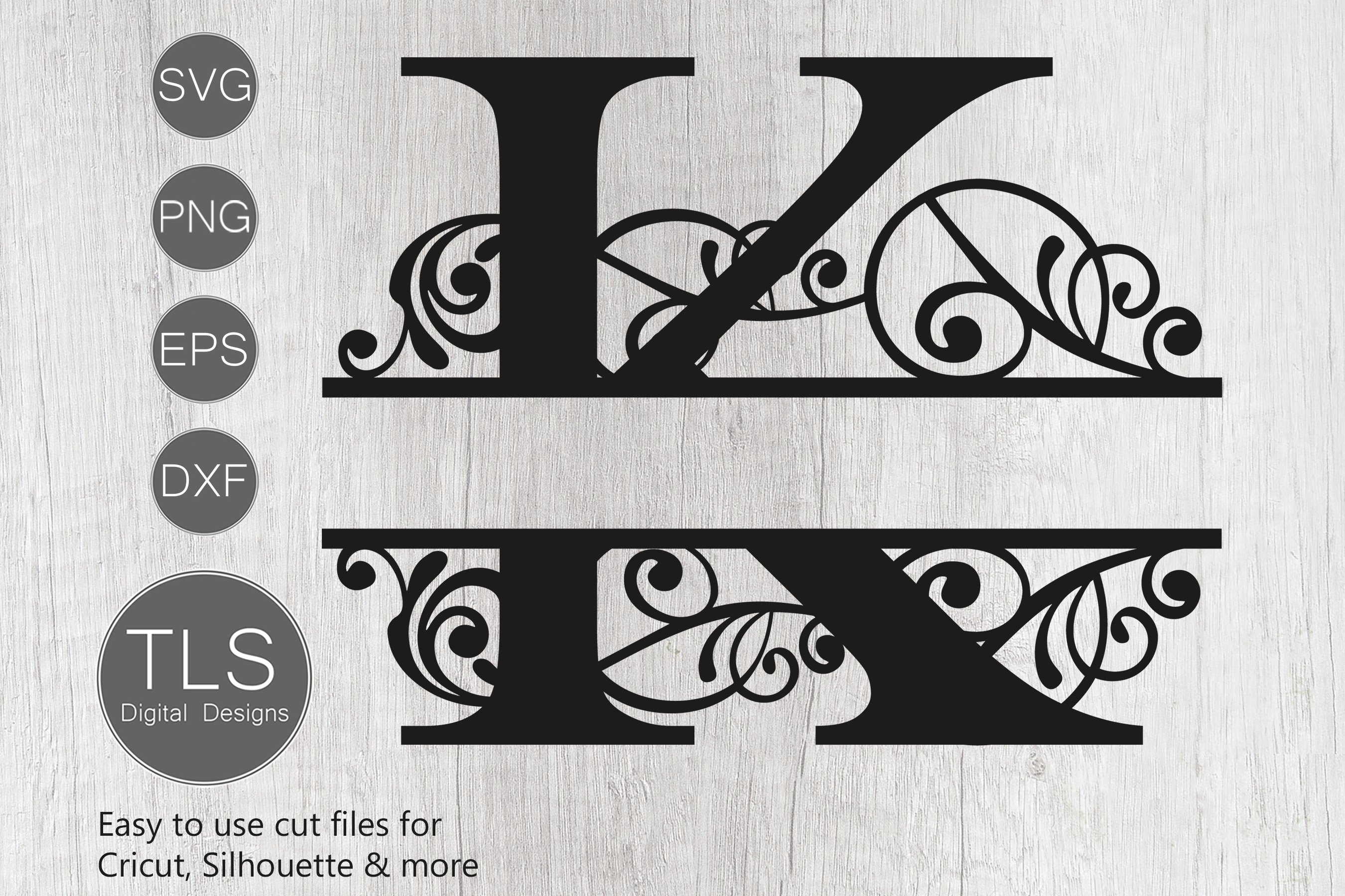 K Split Monogram SVG