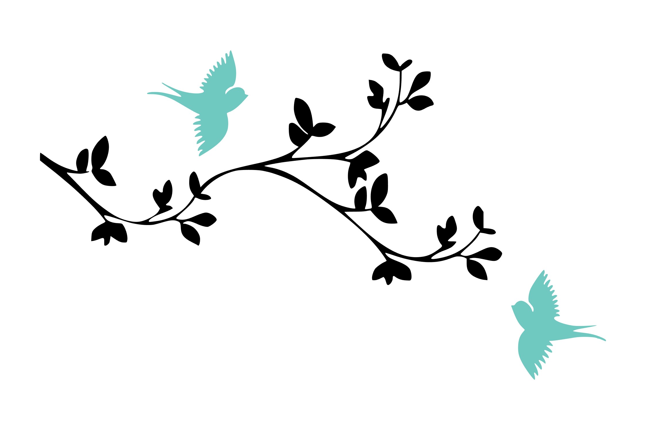 Cherry Blossoms and Birds - SVG PNG EPS