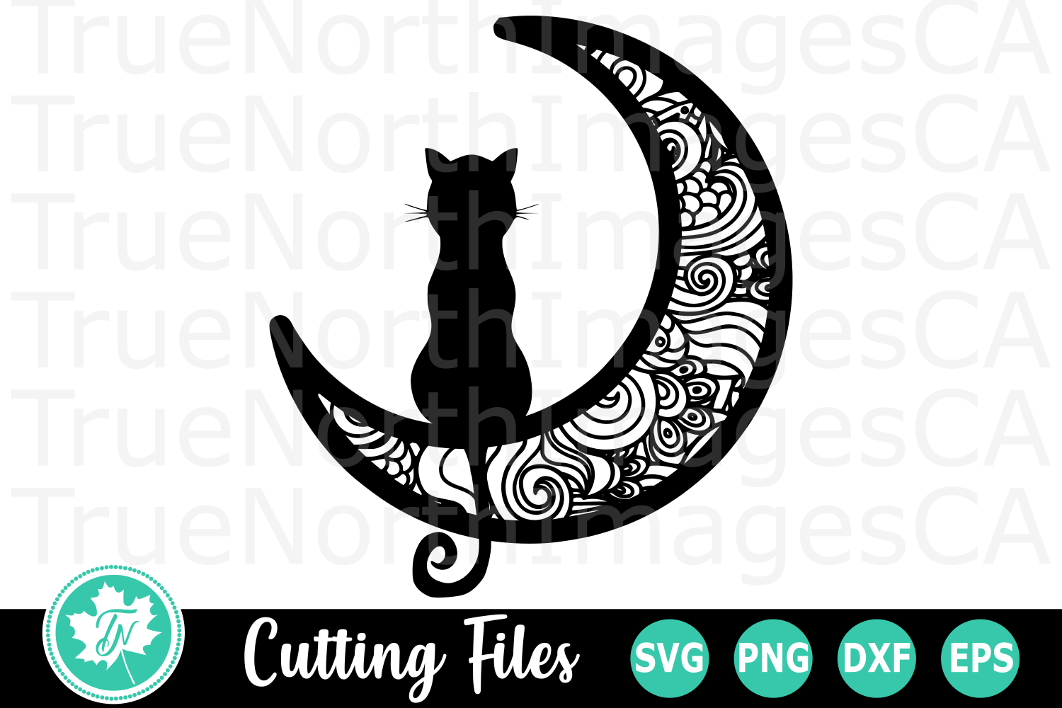 Cat on the Moon - A Halloween SVG Cut File (317887) | Cut Files