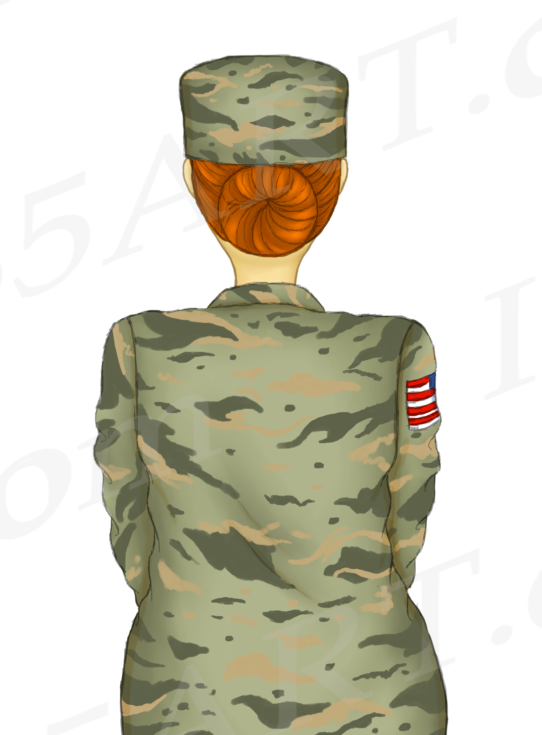 American Military Army Woman Ginger Hair Veteran Portraits