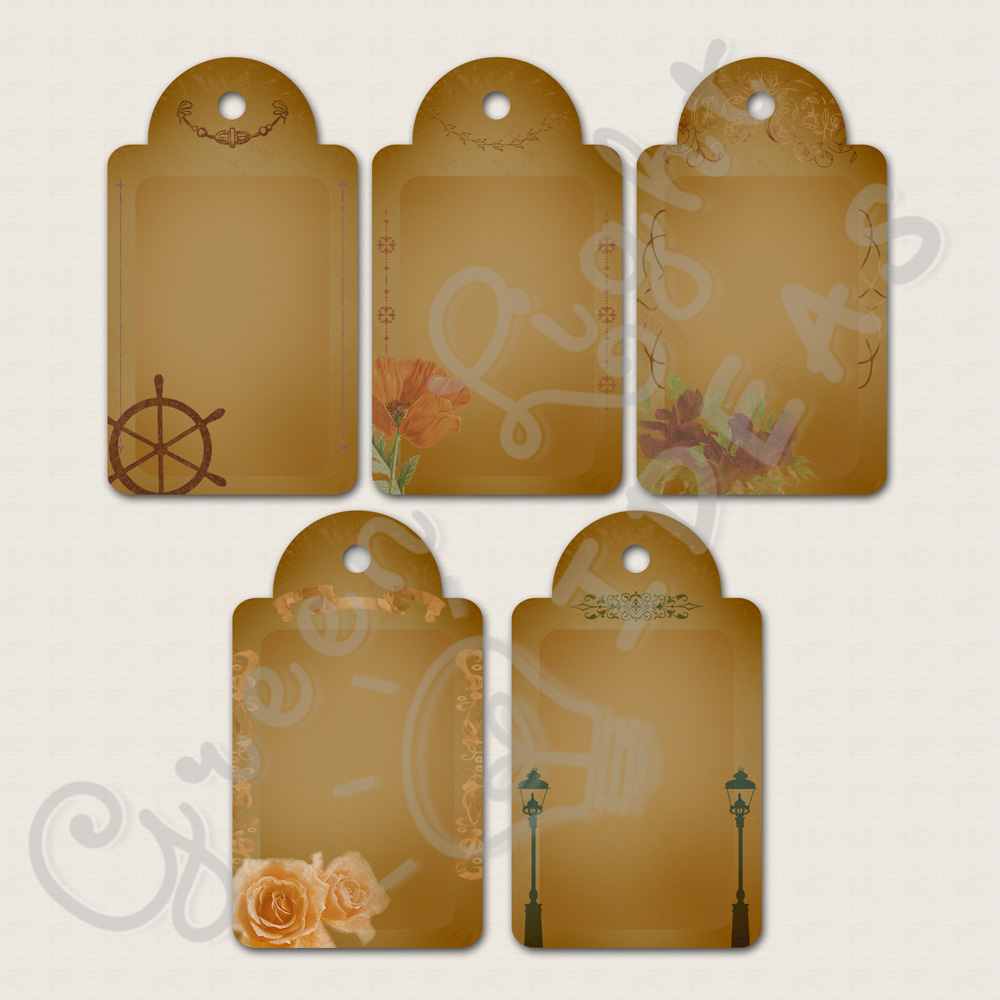 Vintage Gift Tags (29830) Elements Design Bundles
