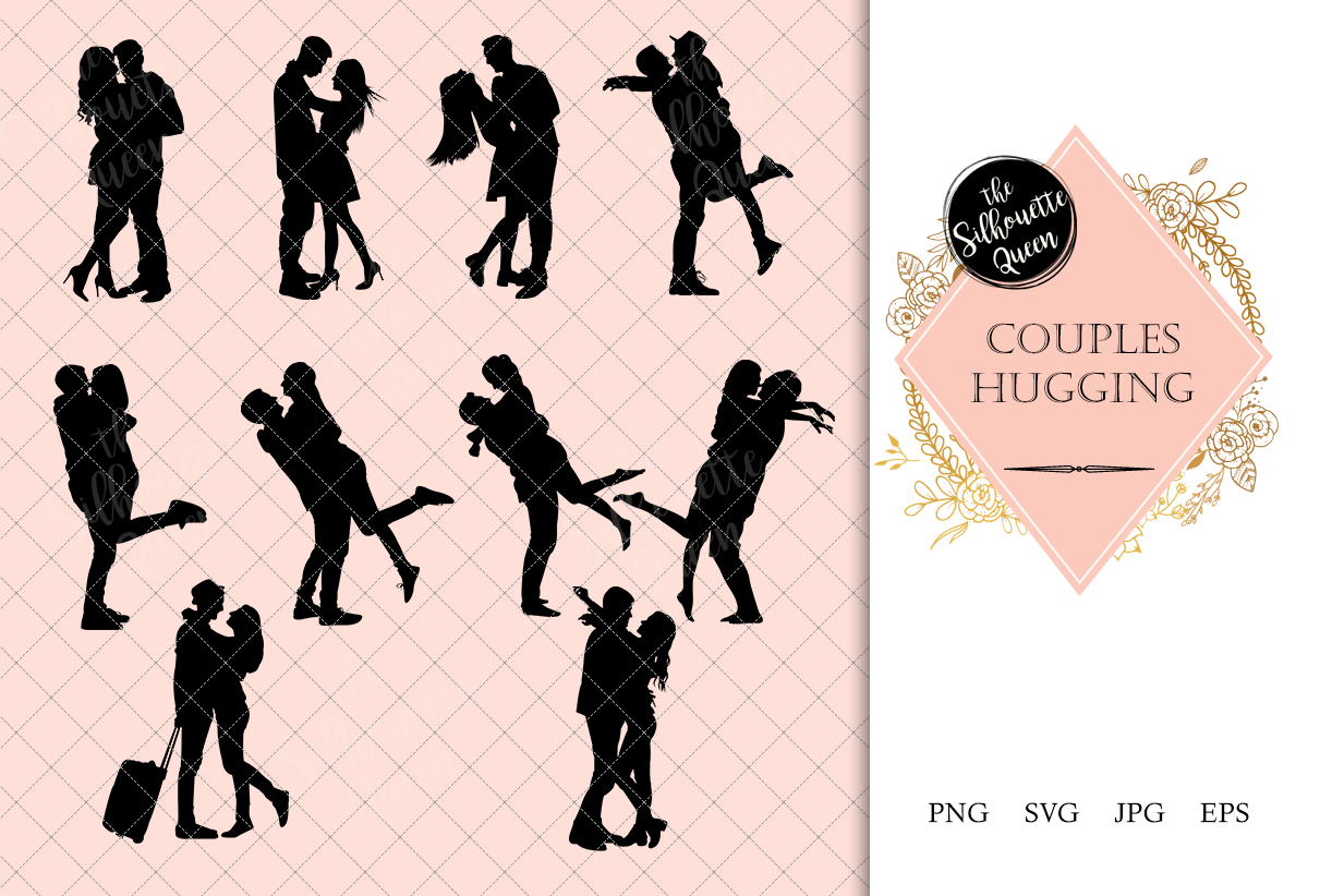 Download Couples Hugging Silhouette | Love Vector | Romantic Kiss ...