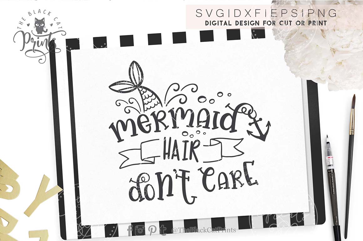 Download Mermaid Hair Don't Care SVG DXF PNG EPS