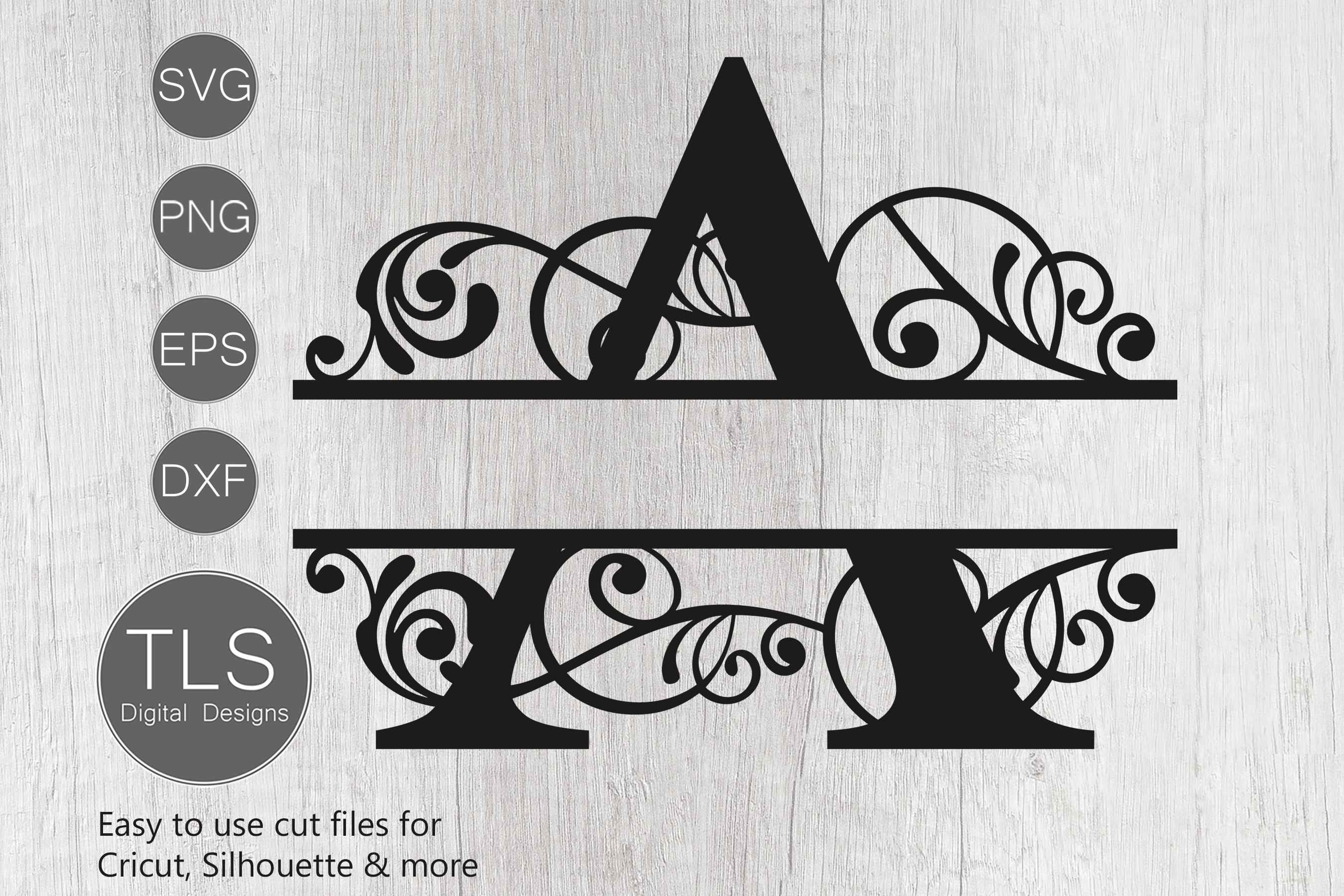 Split Monogram Letter A SVG, Letter A Monogram SVG, Letter A