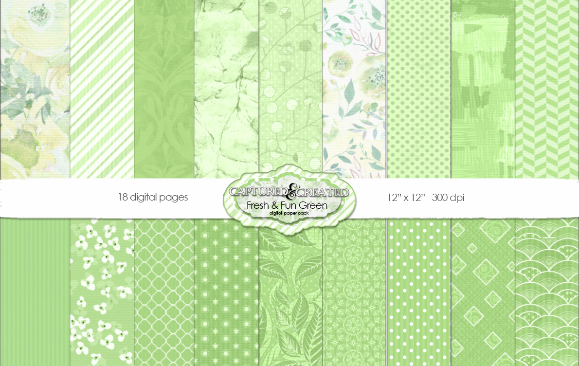 18 Fresh & Fun Green Scrapbook Paper