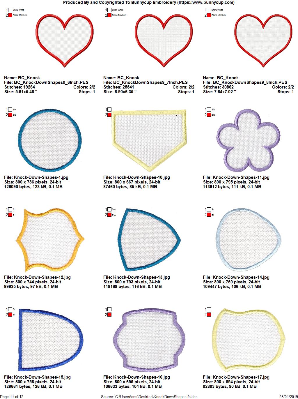 Knock Down Shapes 18 Machine Embroidery Designs (199247) Designs