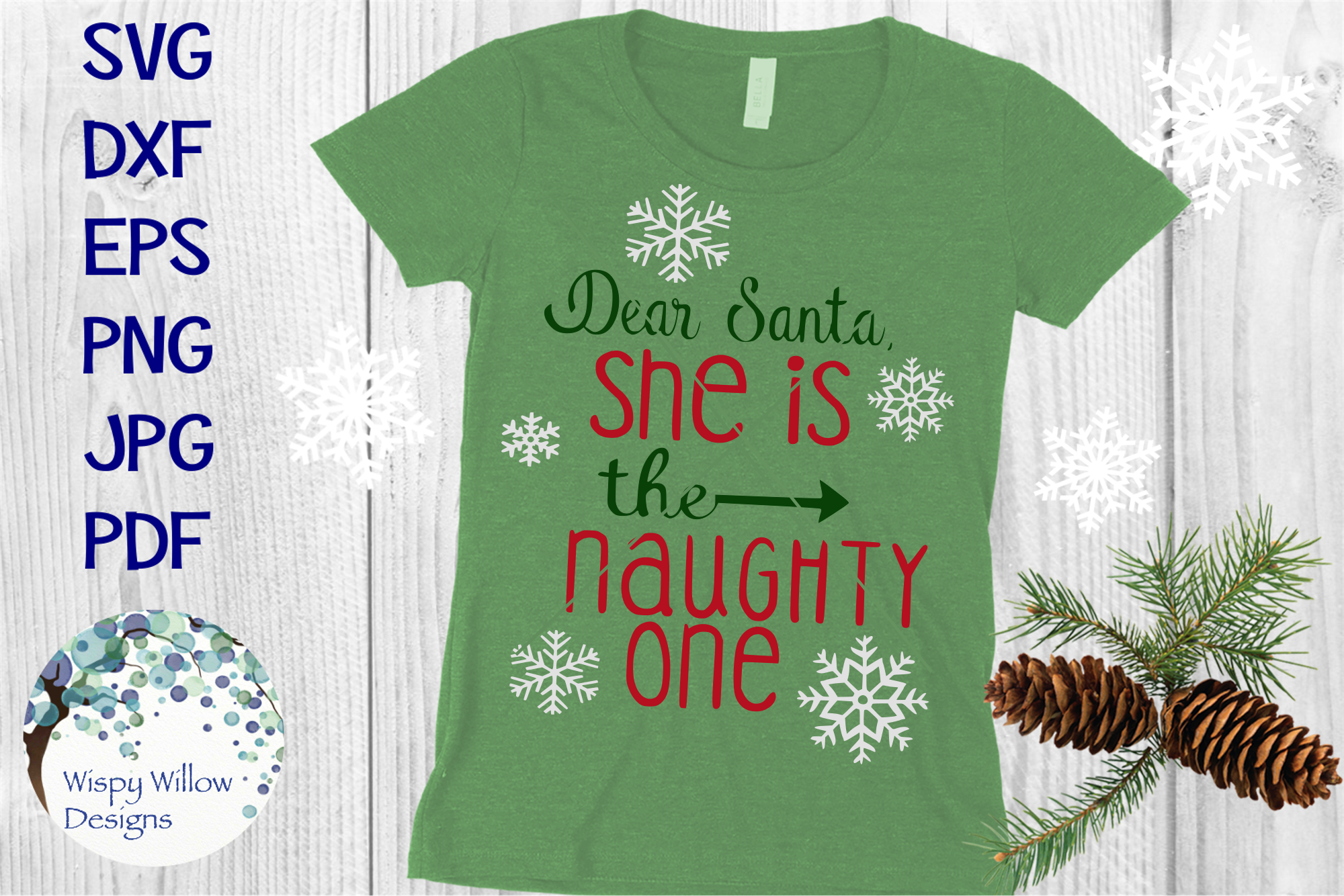Dear Santa She Is The Naughty One, Christmas, SVG Cut File ...