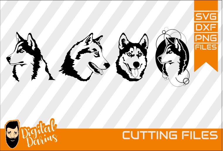 Download 4x Husky Bundle svg, dog svg file, Puppy, Doggy, Malamute ...