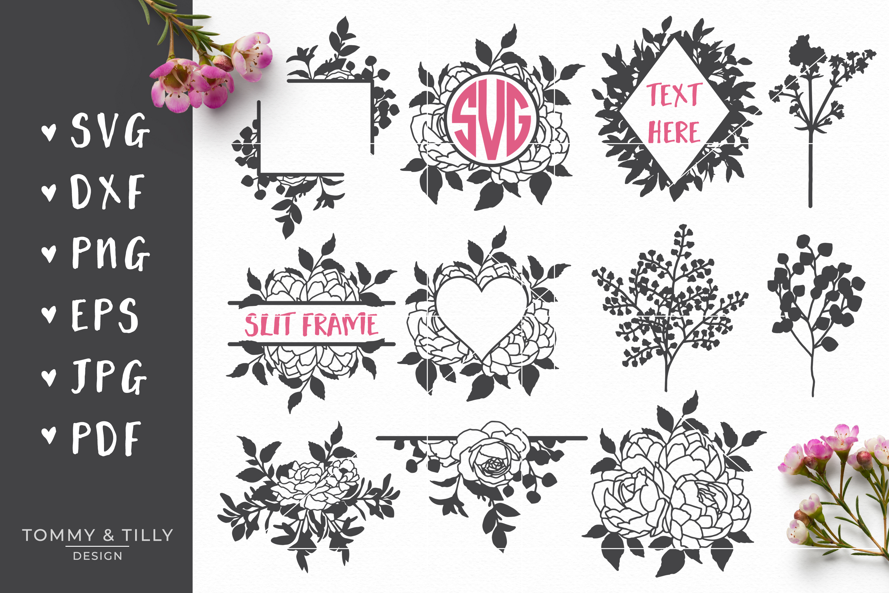 Download Floral Mega Bundle - SVG DXF PNG EPS JPG PDF Cut Files