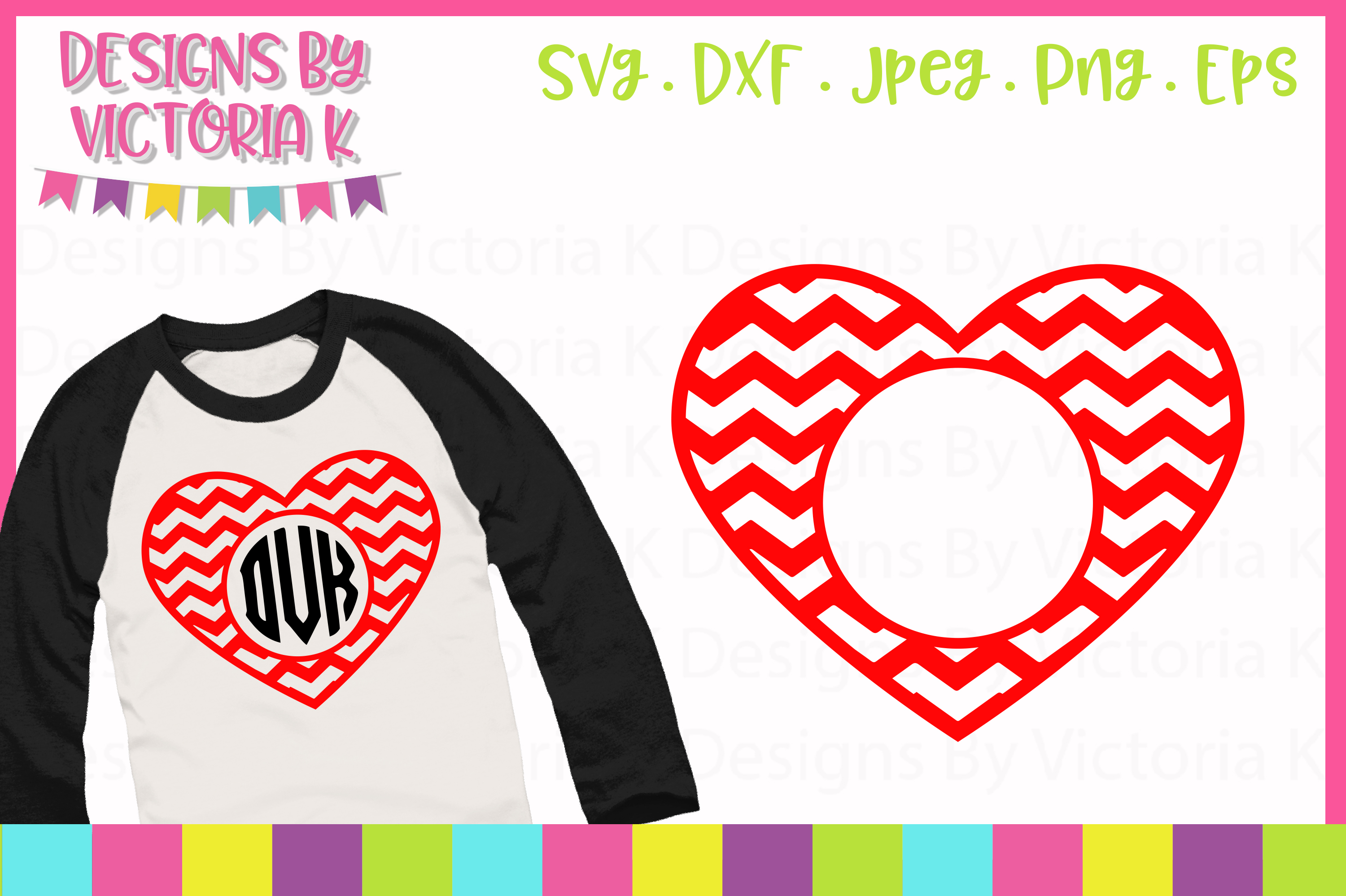 Download Chevron heart monogram frame, SVG Cut File (208067) | SVGs ...