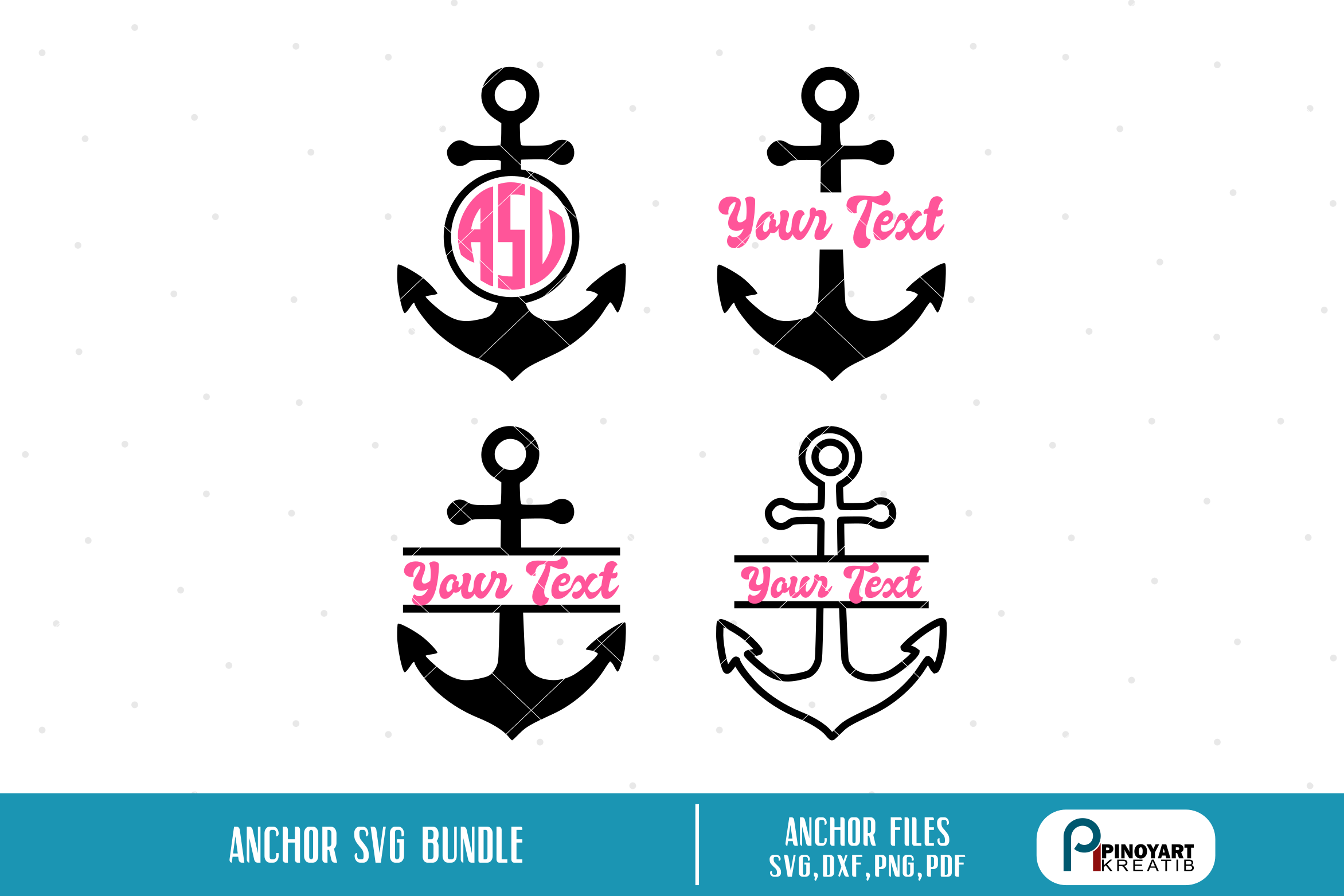 1621+ Monogram Anchor Svg - SVG,PNG,EPS & DXF File Include