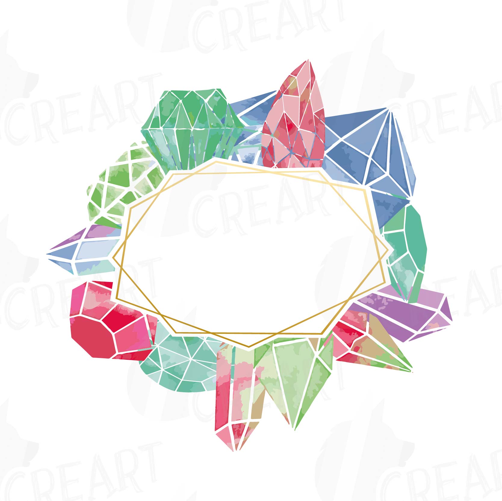 Download Watercolor Crystals and Gemstones clip art collection, 19 ...